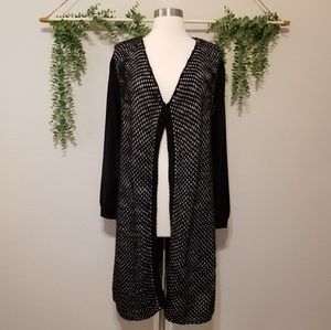 Soft Surroundings Long Black and White Cardigan
